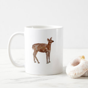 Baby Deer Wilderness Christmas Painting Coffee Mug