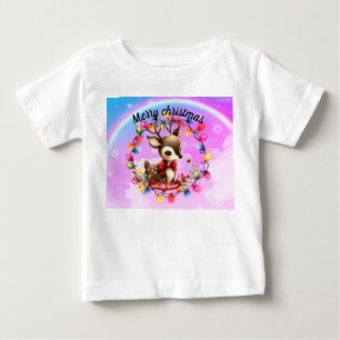 Baby Deer within a wreath of lights  T-Shirt