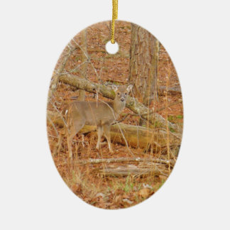 Baby Deer's First winter Ceramic Ornament