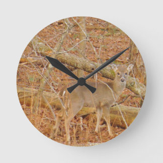 Baby Deer's First winter Round Clock