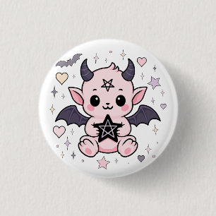 Baby Devil – Kawaii Pastel Goth Demon 1 Inch Round Button