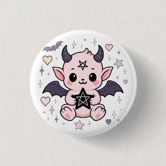 Baby Devil – Kawaii Pastel Goth Demon 1 Inch Round Button