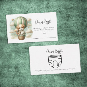 Baby Diaper Raffle Puppy Adventure Hot Air Balloon Enclosure Card