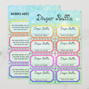 Baby Diaper Raffle Tickets Invitation