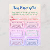 Baby Diaper Raffle Tickets Rainbow