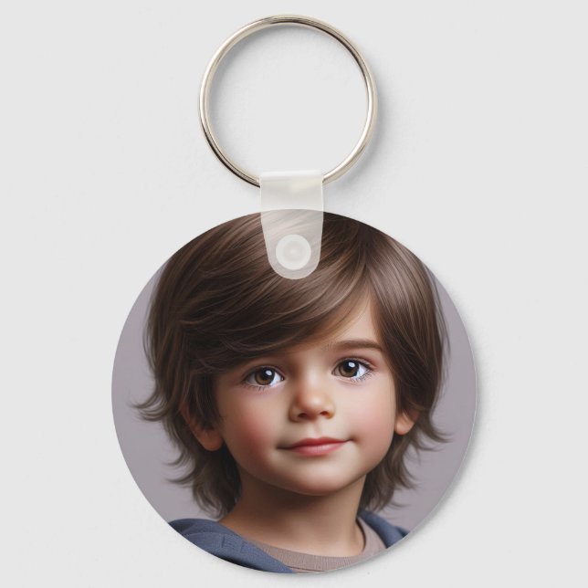 Baby Dino Birthday Photo Keychain! Keychain (Front)