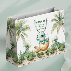 Baby Dino Boy Shower Gift Bag Hatching Soon