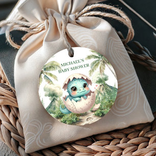 Baby Dino Egg Theme Hatching Soon Favour Tags
