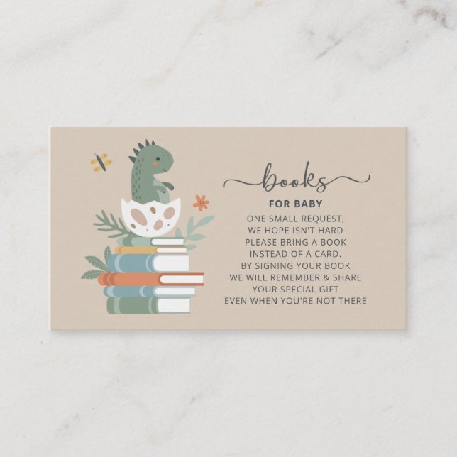 Baby Dino Hatching Soon Bring a Book Card (Front)