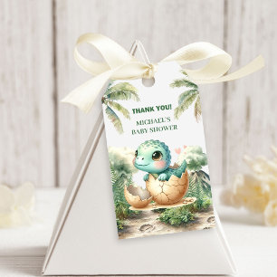 Baby Dino Roar Hatching Soon Shower Gift Tags