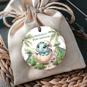 Baby Dino Shower Favour Tags Cute Hatching Soon