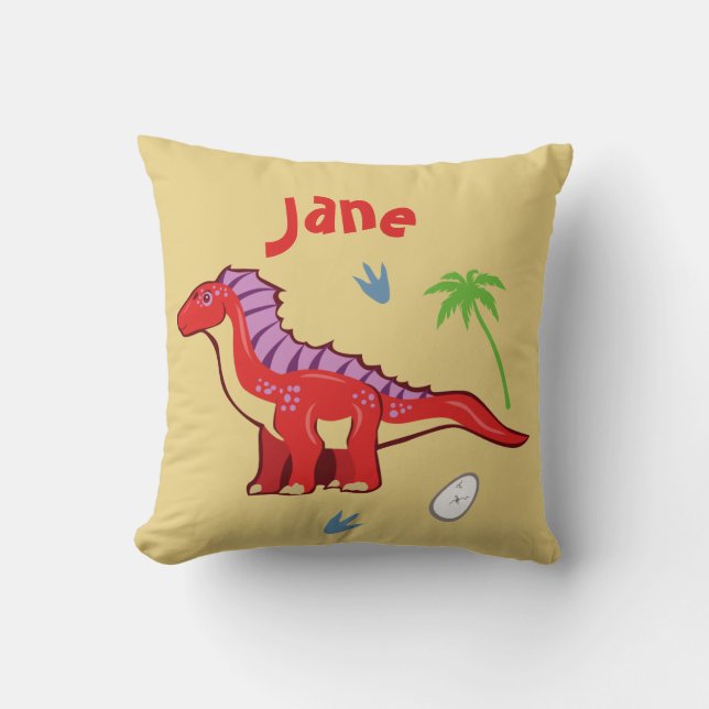 Baby Dinosaur Amargasaurus Throw Pillow (Front)
