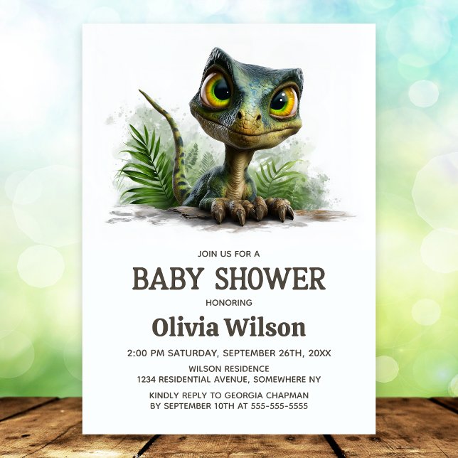 Baby Dinosaur Baby Shower Invitation (Creator Uploaded)