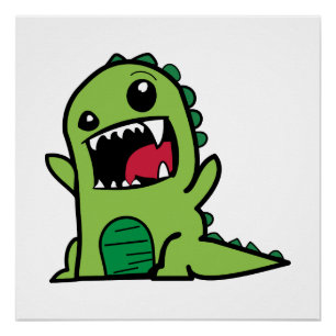 Baby dinosaur cartoon poster