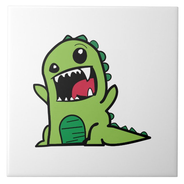 Baby dinosaur cartoon tile (Front)