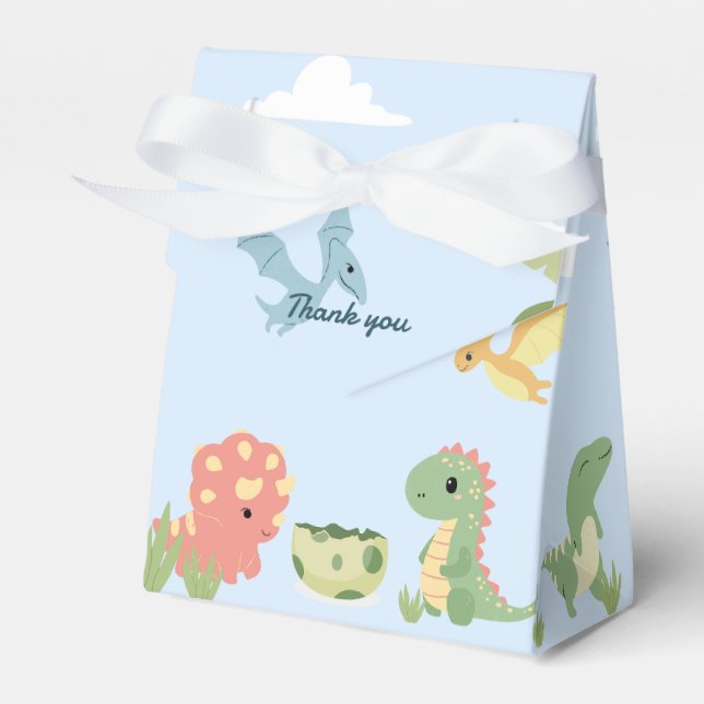 Baby dinosaur/ dinosaur eggs birthday  favor box (Front Side)