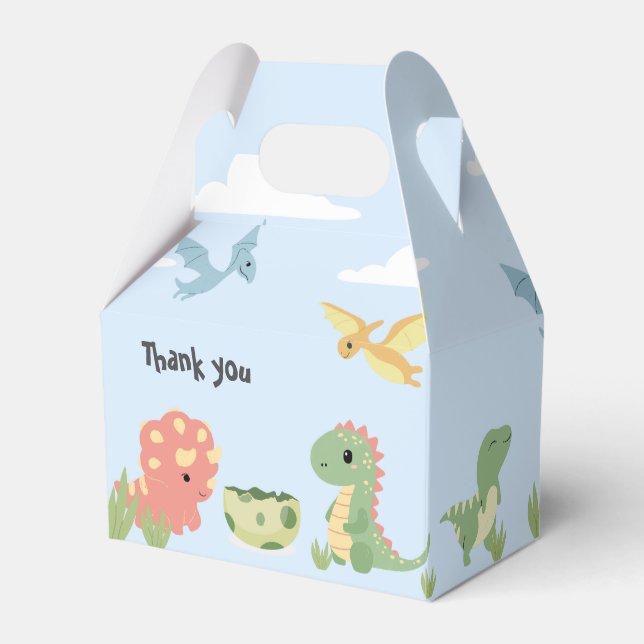 Baby dinosaur/Dinosaur eggs birthday party  Favor Box (Front Side)