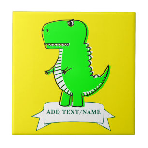 Baby Dinosaur Drawing Custom Tile