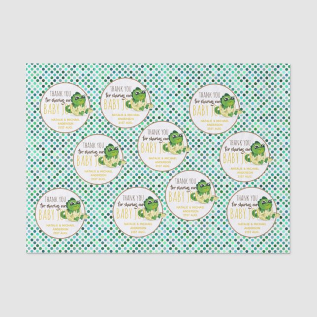 Baby Dinosaur Hatching Egg Cute Boys Girls Shower Tissue Paper (Front)