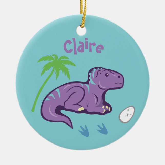 Baby Dinosaur Iguanodon Ceramic Ornament (Front)
