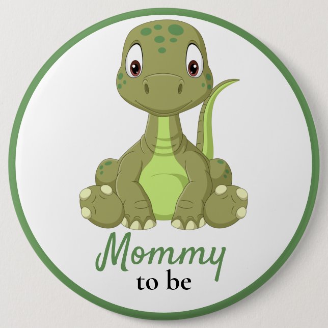 Baby Dinosaur Mommy Baby Shower  Button (Front)