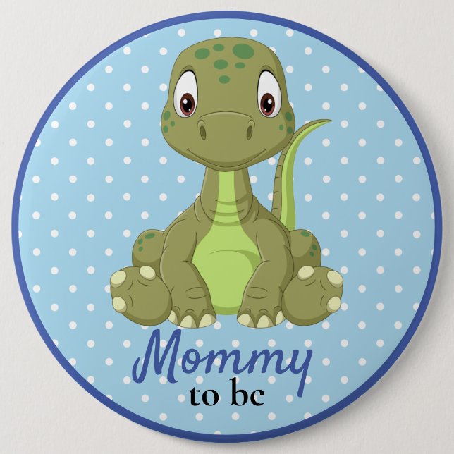 Baby Dinosaur Mommy T rex Baby Shower  Button (Front)