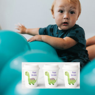 Baby Dinosaur Personalized Birthday Party Paper Cups