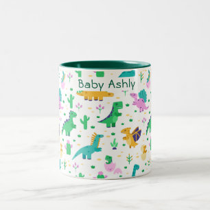 Baby dinosaur personalized boys name coffee mug