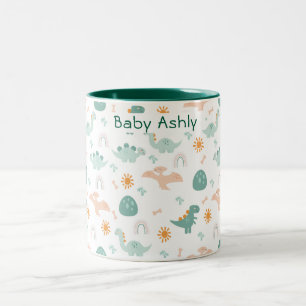 Baby dinosaur personalized boys name coffee mug