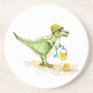 Baby Dinosaur T-Rex on the Beach Coaster