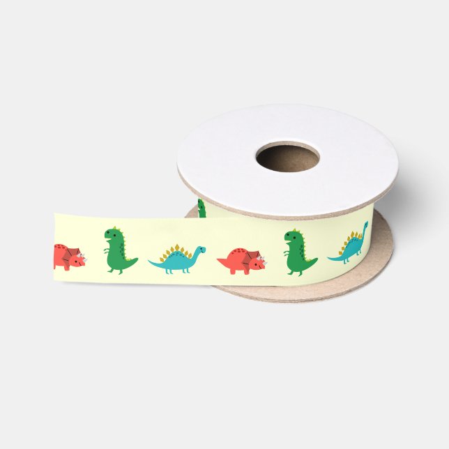 Baby Dinosaurs Satin Ribbon (Spool)
