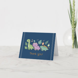 Baby dinosaurs thank you card baby shower