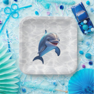 Baby Dolphin Platter Paper Plate