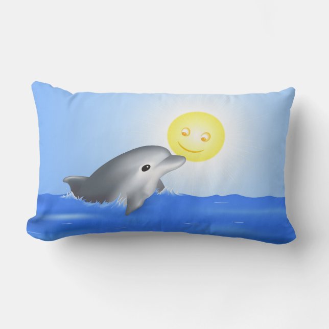 Baby Dolphin Throw Pillow (Front)