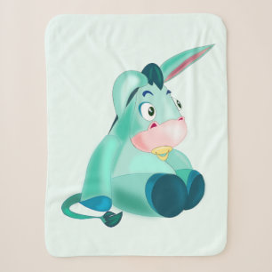 Baby Donkey - Blue - Fun Painting Sherpa Blanket