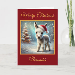 Baby Donkey First Christmas Holiday Card