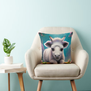 Baby Donkey Throw Pillow