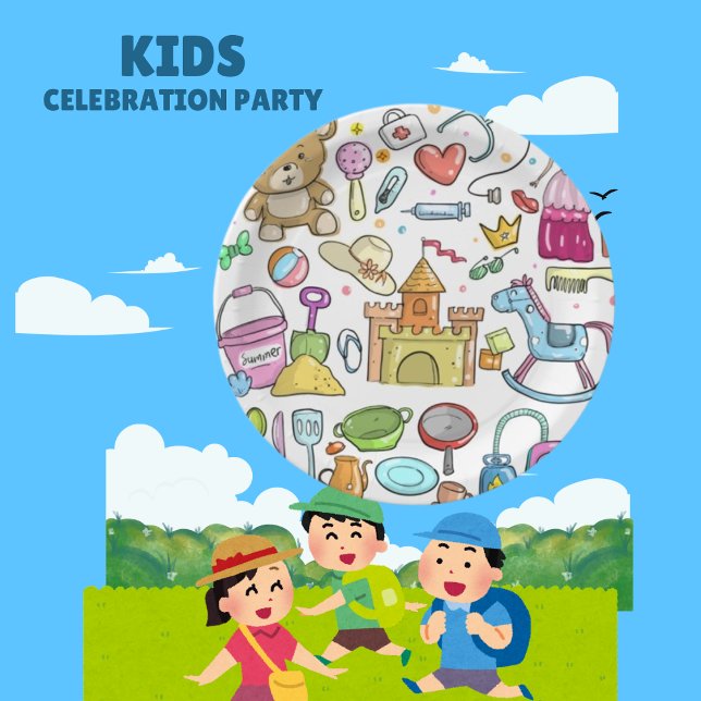 Baby Doodle Modern Hand Sketch Paper Plate (Creator Uploaded)