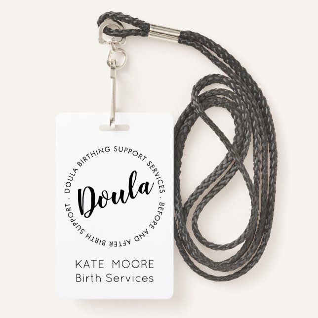 Baby Doula Birth Coach Midwife Badge (Front with Lanyard)