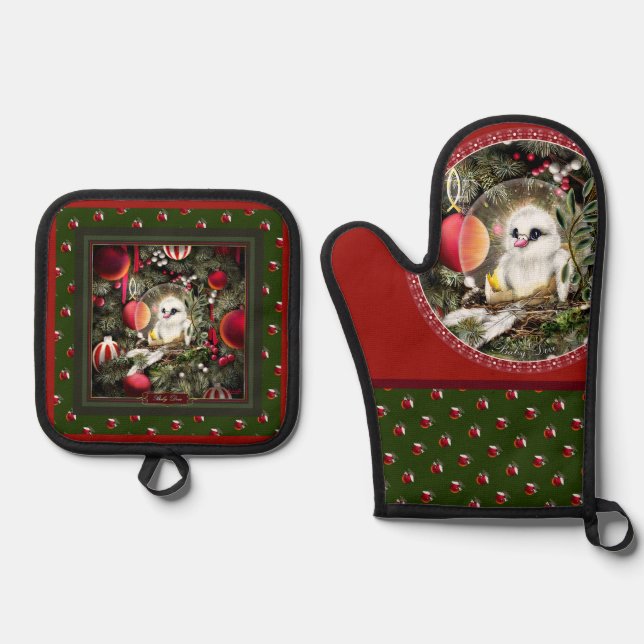Baby Dove Oven Mitt & Pot Holder Set (Front)