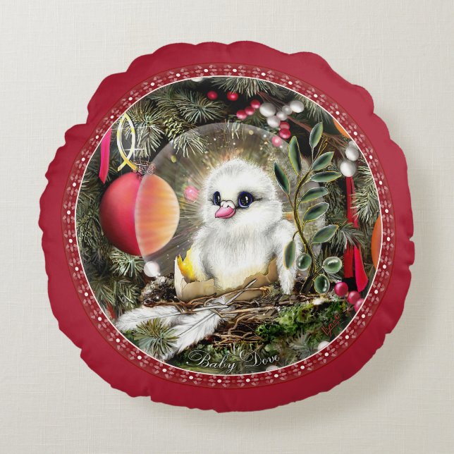 Baby Dove Round Pillow (Front)