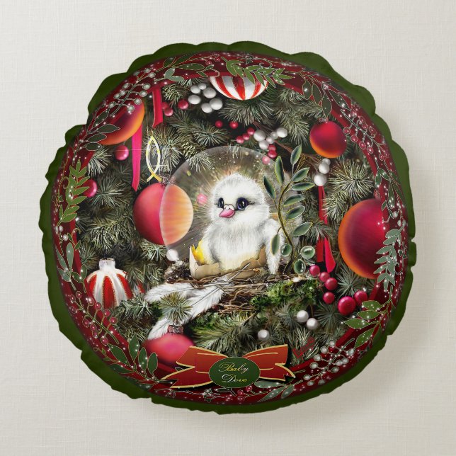 Baby Dove Round Pillow (Front)