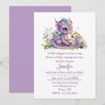 Baby Dragon Baby Shower Invitation