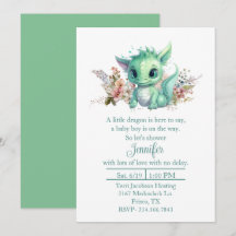 Baby Dragon Baby Shower Invitation