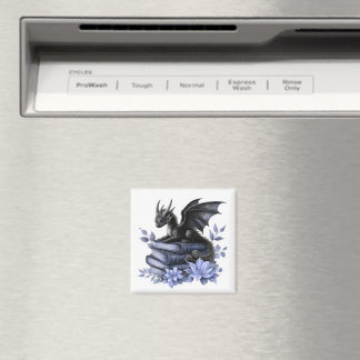 Baby Dragon Book Sticker, Cute Vinyl Sticker Magnet