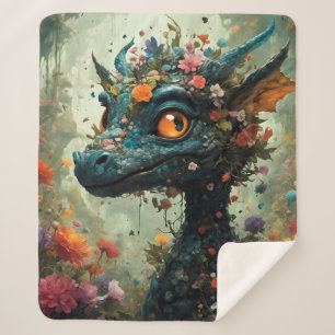 Baby Dragon Fantasy Sherpa Blanket