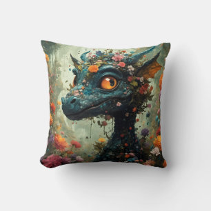 Baby Dragon Fantasy Throw Pillow