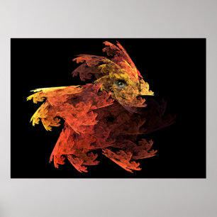 Baby Dragon Fractal Art Poster