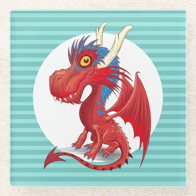 Baby Dragon Glass Coaster (Front)