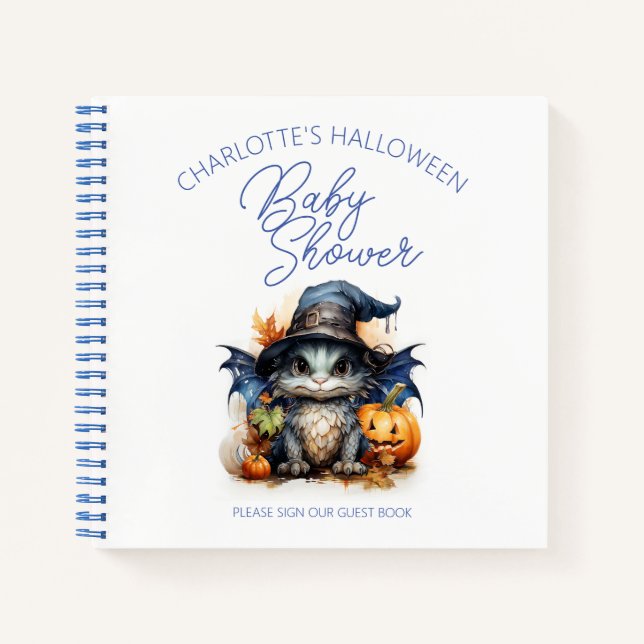 Baby Dragon Halloween Baby shower Livre d'invité (Devant)